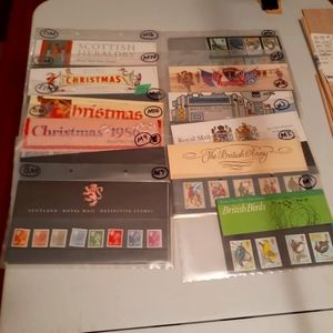 Mint British Postage Stamps, 17 sets, total stamps 116.
